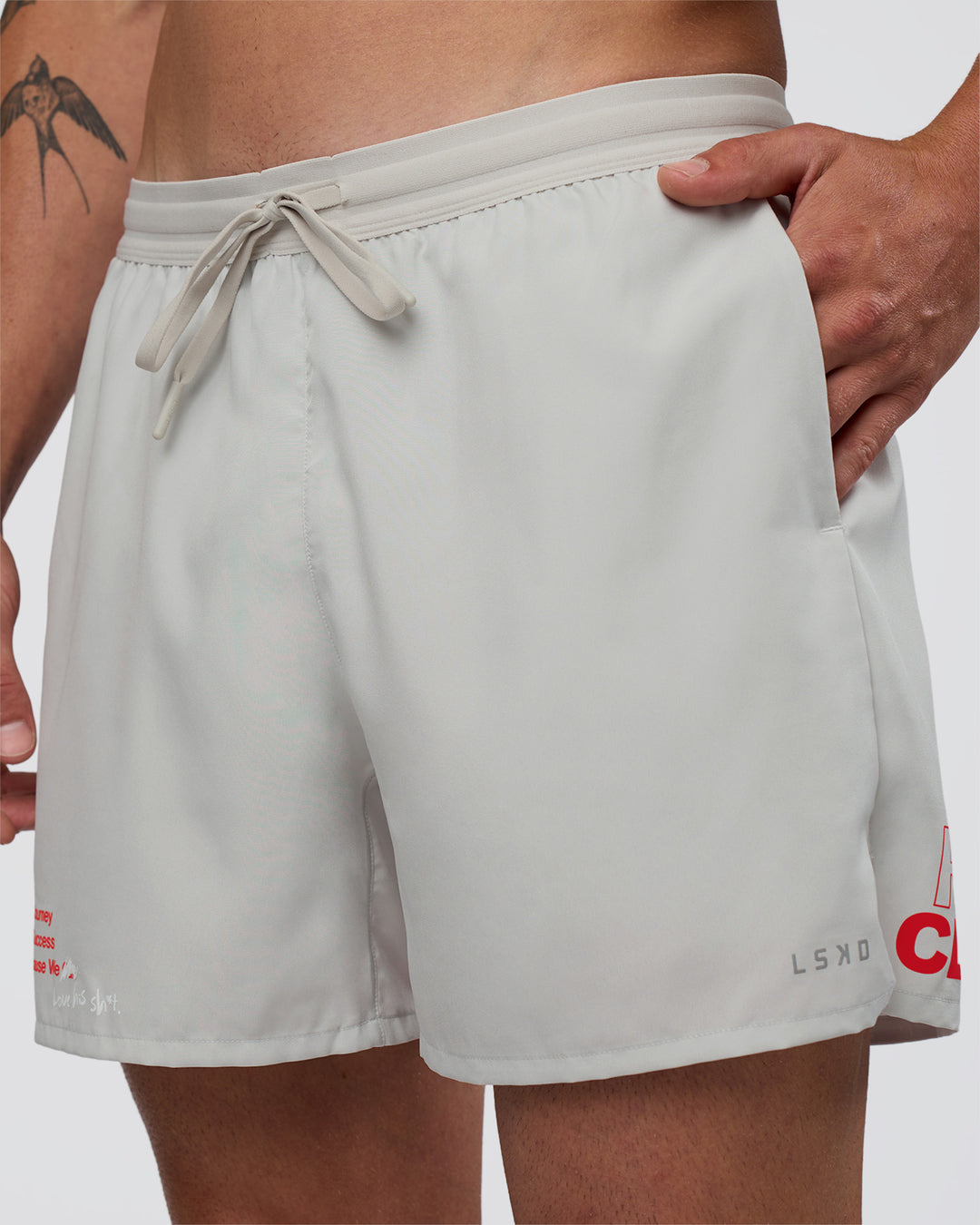 Man wearing Pace 5" Lined Running Short - Digital Mist-Flame | Model:Konnor | Size:M - view 10