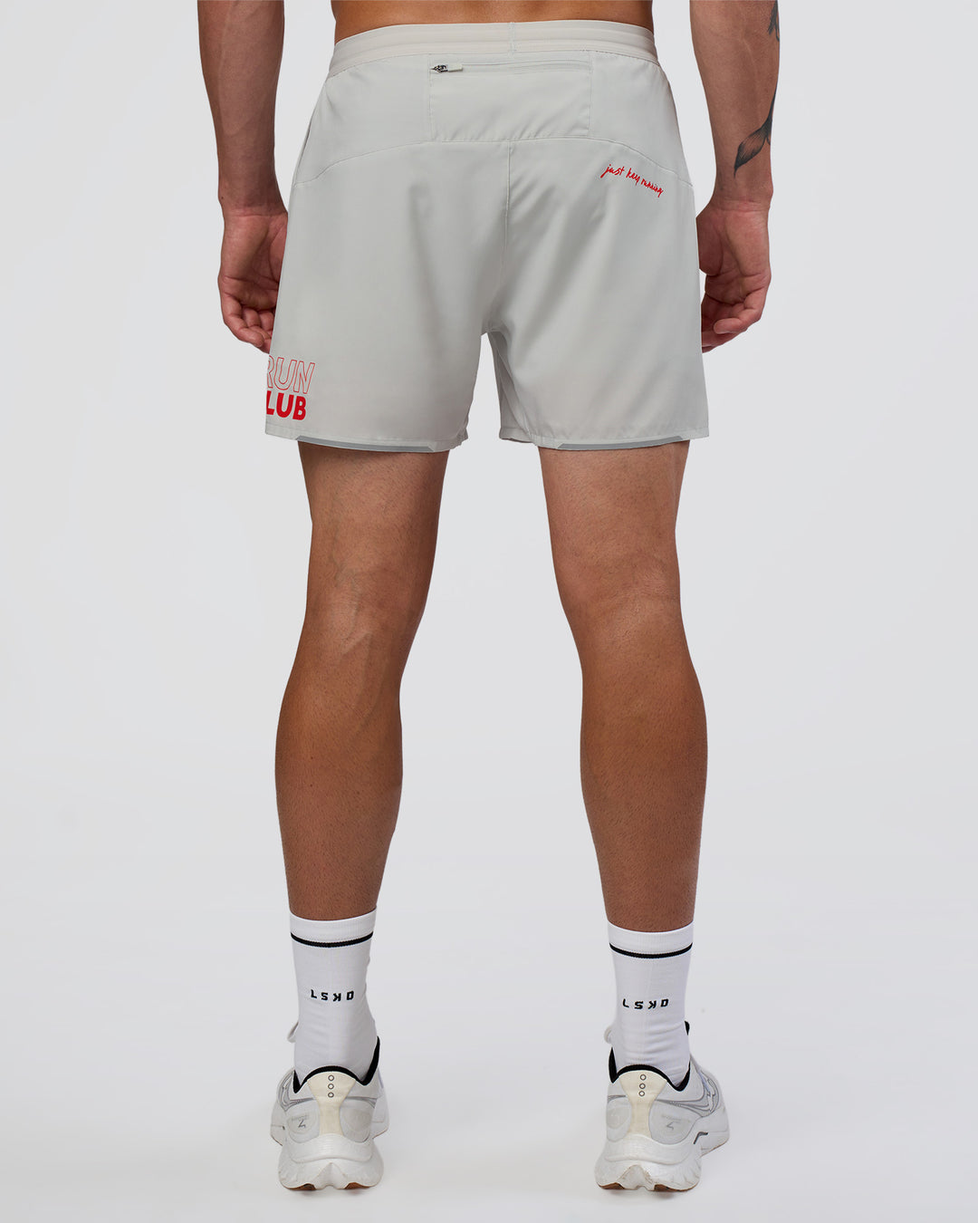 Man wearing Pace 5" Lined Running Short - Digital Mist-Flame | Model:Konnor | Size:M - view 4