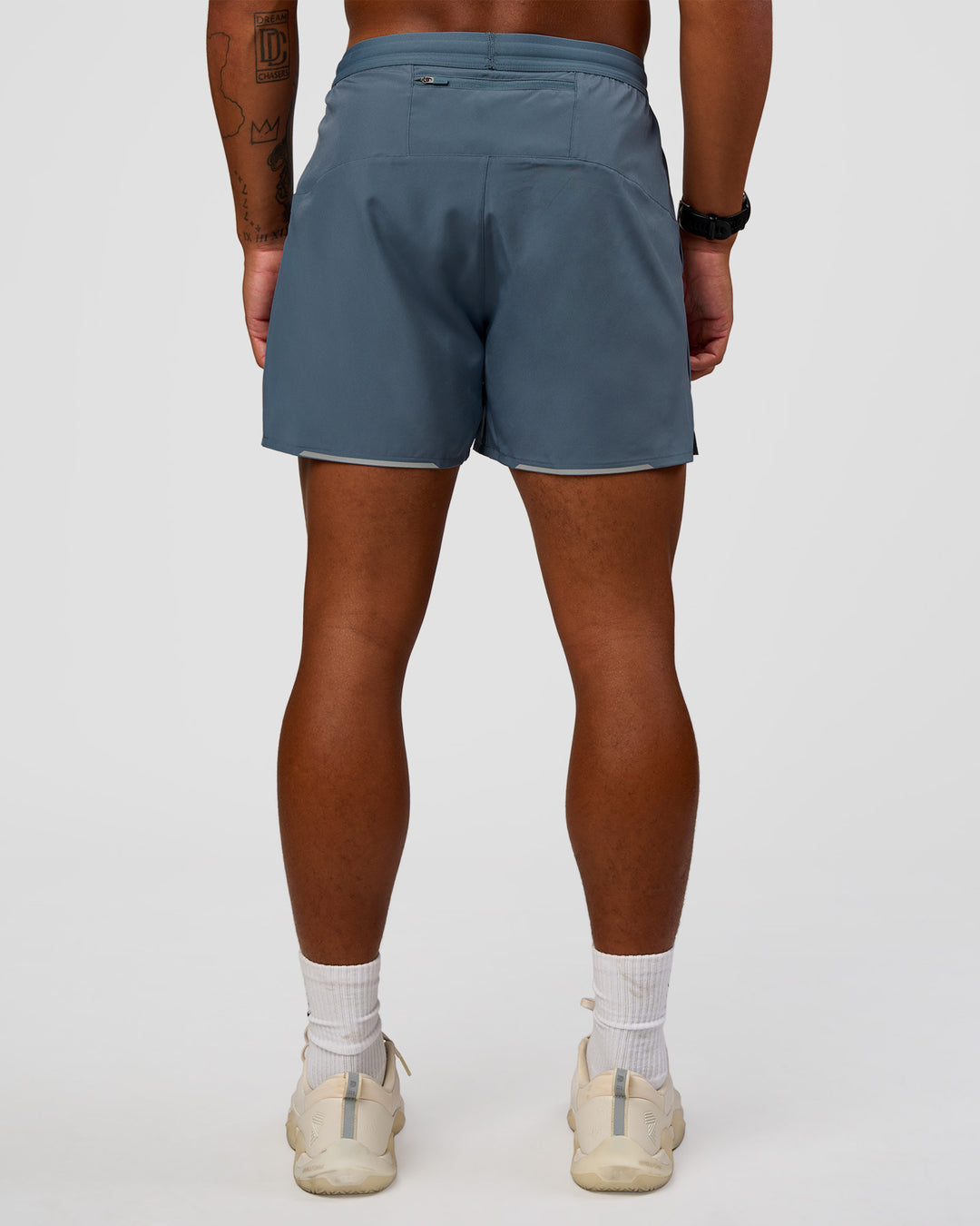 Man wearing Pace 5" Running Short - Blue Mirage | Model:Malebo | Size:M - view 4