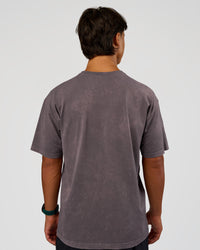 Man wearing Power Oversized Tee - Duskstone Washed | Model:George | Size:M | Thumbnail Index: 3