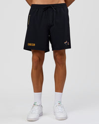 Man wearing Pride Rep 7" Training Shorts - Black - Black | Model:Albert | Size:M | Thumbnail Index: 8