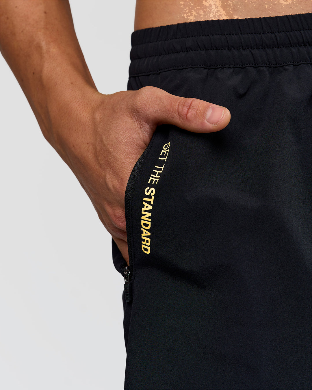Man wearing Pride Rep 7" Training Shorts - Black - Black | Model:Albert | Size:M - view 7
