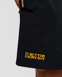 Man wearing Pride Rep 7" Training Shorts - Black - Black | Model:Albert | Size:M | Thumbnail Index: 4