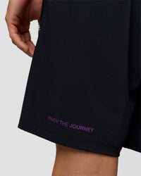 Man wearing Pride Rep 7" Training Shorts - Black - Black | Model:Albert | Size:M | Thumbnail Index: 10