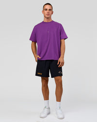 Man wearing Pride Sticker Boxy Tee - Fresh Purple | Model:Albert | Size:M | Thumbnail Index: 18