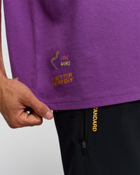 Man wearing Pride Sticker Boxy Tee - Fresh Purple | Model:Albert | Size:M | Thumbnail Index: 12