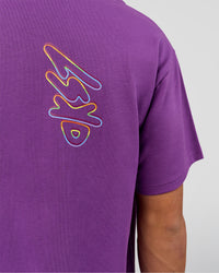 Man wearing Pride Sticker Boxy Tee - Fresh Purple | Model:Albert | Size:M | Thumbnail Index: 20