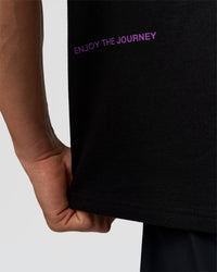 Man wearing Pride Sticker Boxy Tee - Black | Model:Albert | Size:M | Thumbnail Index: 6