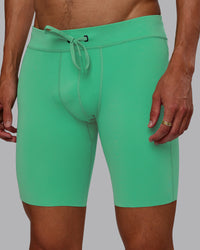 Man wearing Race Day Short Tight 8" - Mystic Green | Model:Jaxon | Size:M | Thumbnail Index: 5
