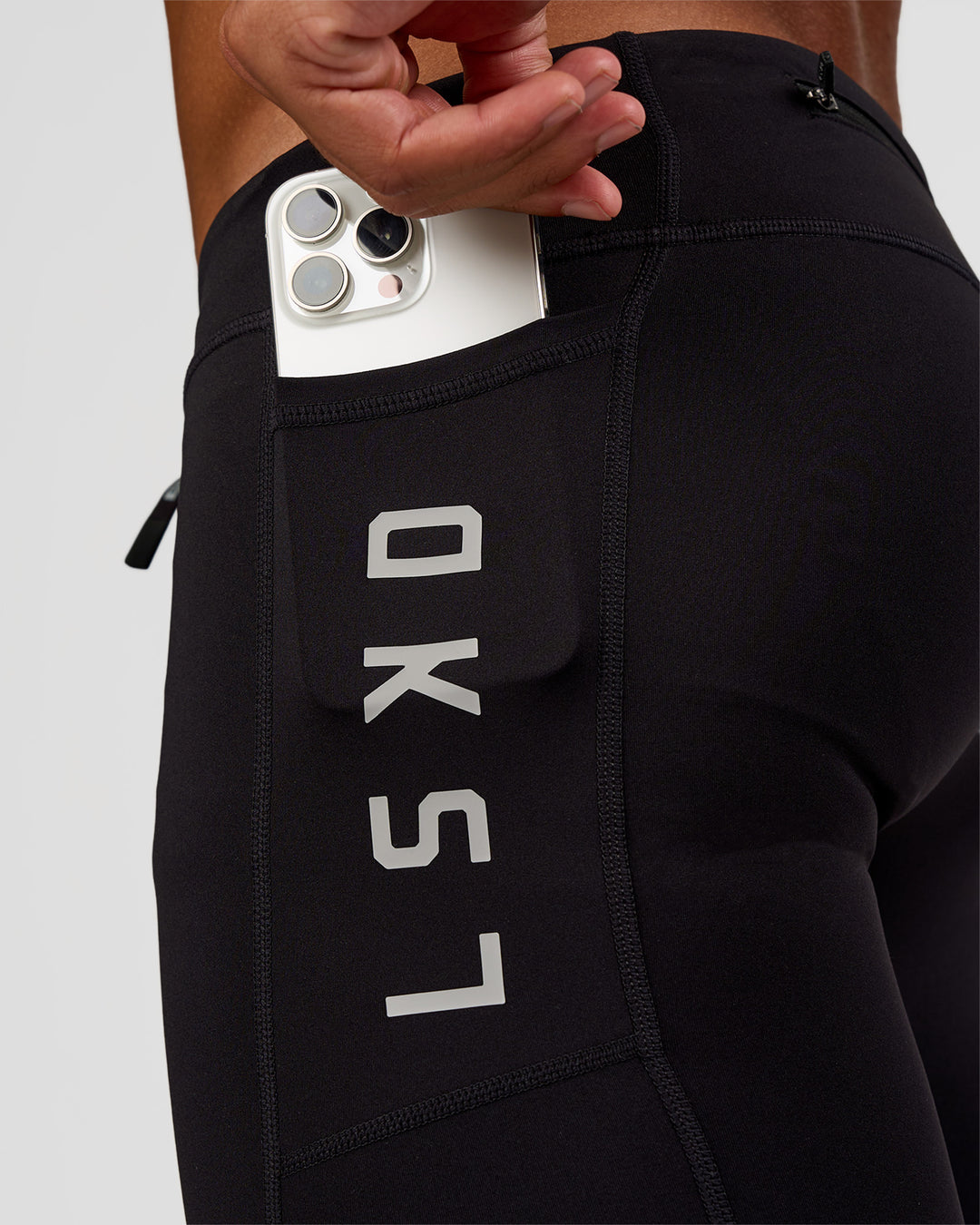 Man wearing Race Day 8" Short Tight - Black-Alloy | Model:Malebo | Size:M - view 3