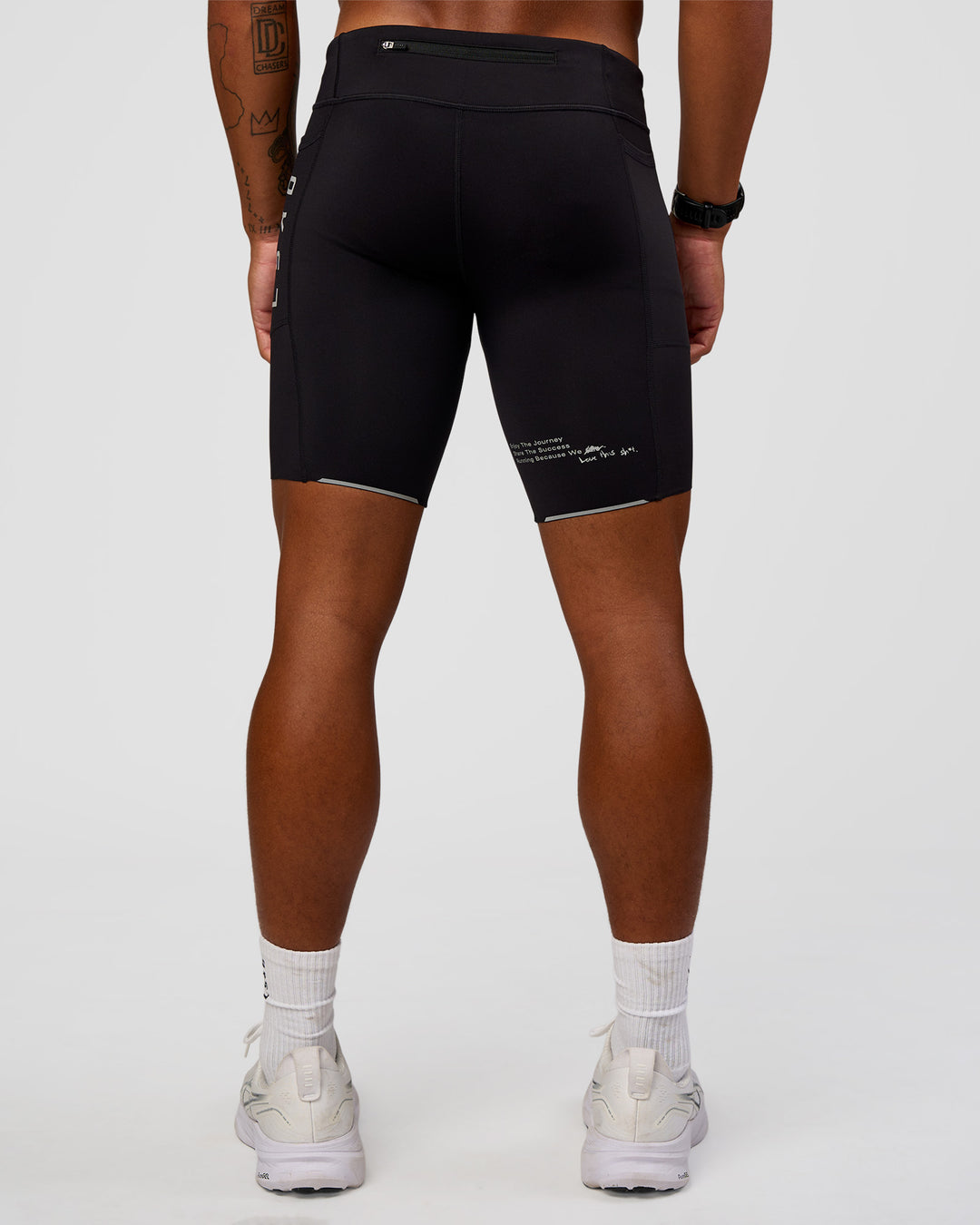Man wearing Race Day 8" Short Tight - Black-Alloy | Model:Malebo | Size:M - view 4