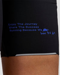 Man wearing Race Day 8" Short Tight - Black-Electric Indigo | Model:Albert | Size:M | | Thumbnail Index: 9
