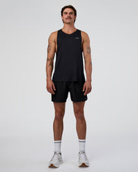 Man wearing Race Day Tank - Black-White | Model:Konnor | Size:M | Thumbnail Index: 5