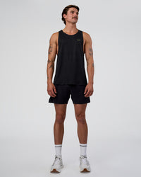 Man wearing Race Day Tank - Black-Yellow Fizz | Model:Konnor | Size:M | Thumbnail Index: 2