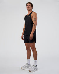 Man wearing Race Day Tank - Black-Yellow Fizz | Model:Konnor | Size:M | Thumbnail Index: 5