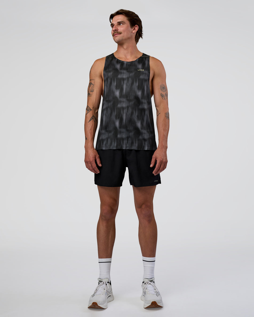 Man wearing Race Day Tank - Lunar Glow-Yellow Fizz | Model:Konnor | Size:M - view 2