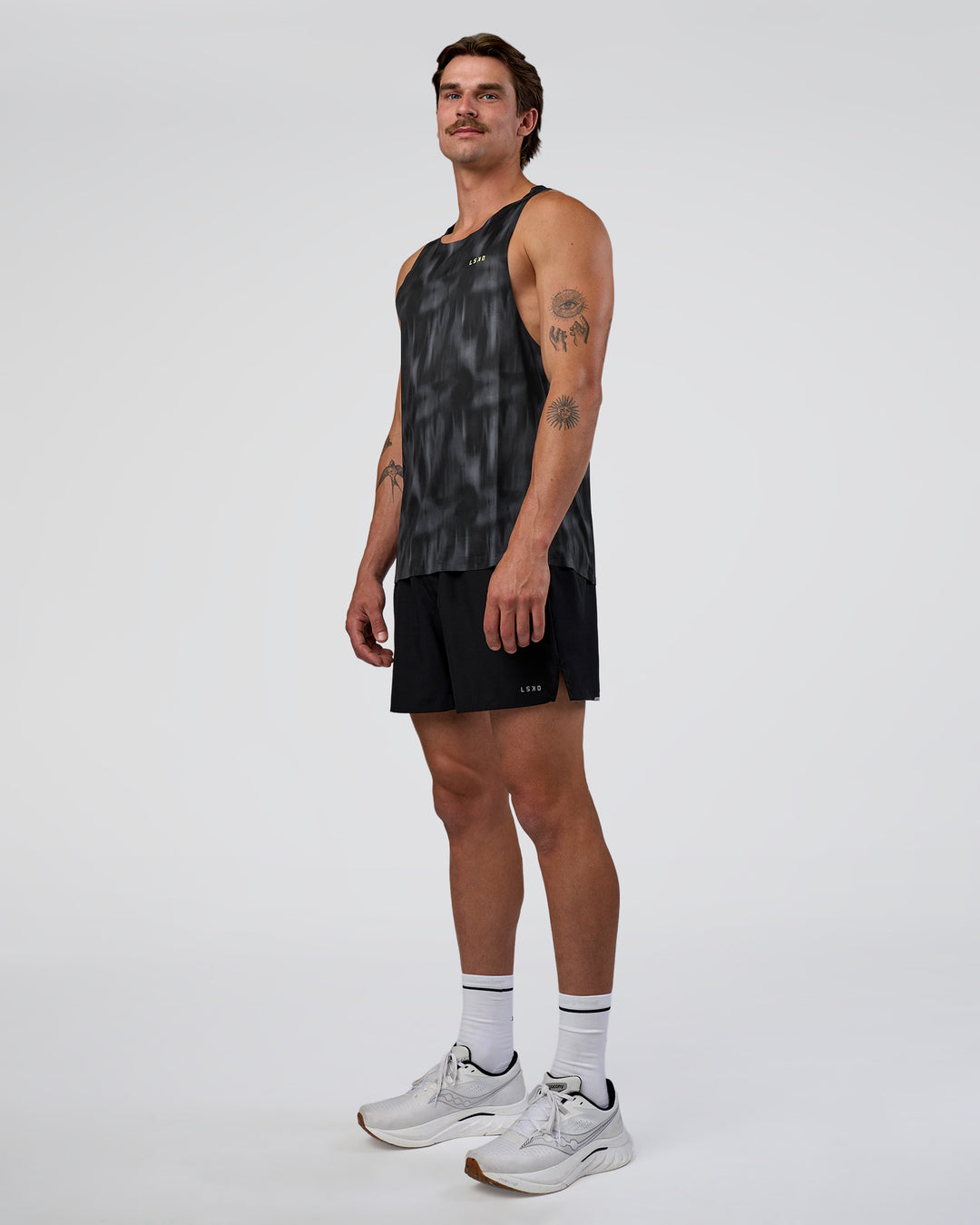 Man wearing Race Day Tank - Lunar Glow-Yellow Fizz | Model:Konnor | Size:M - view 6