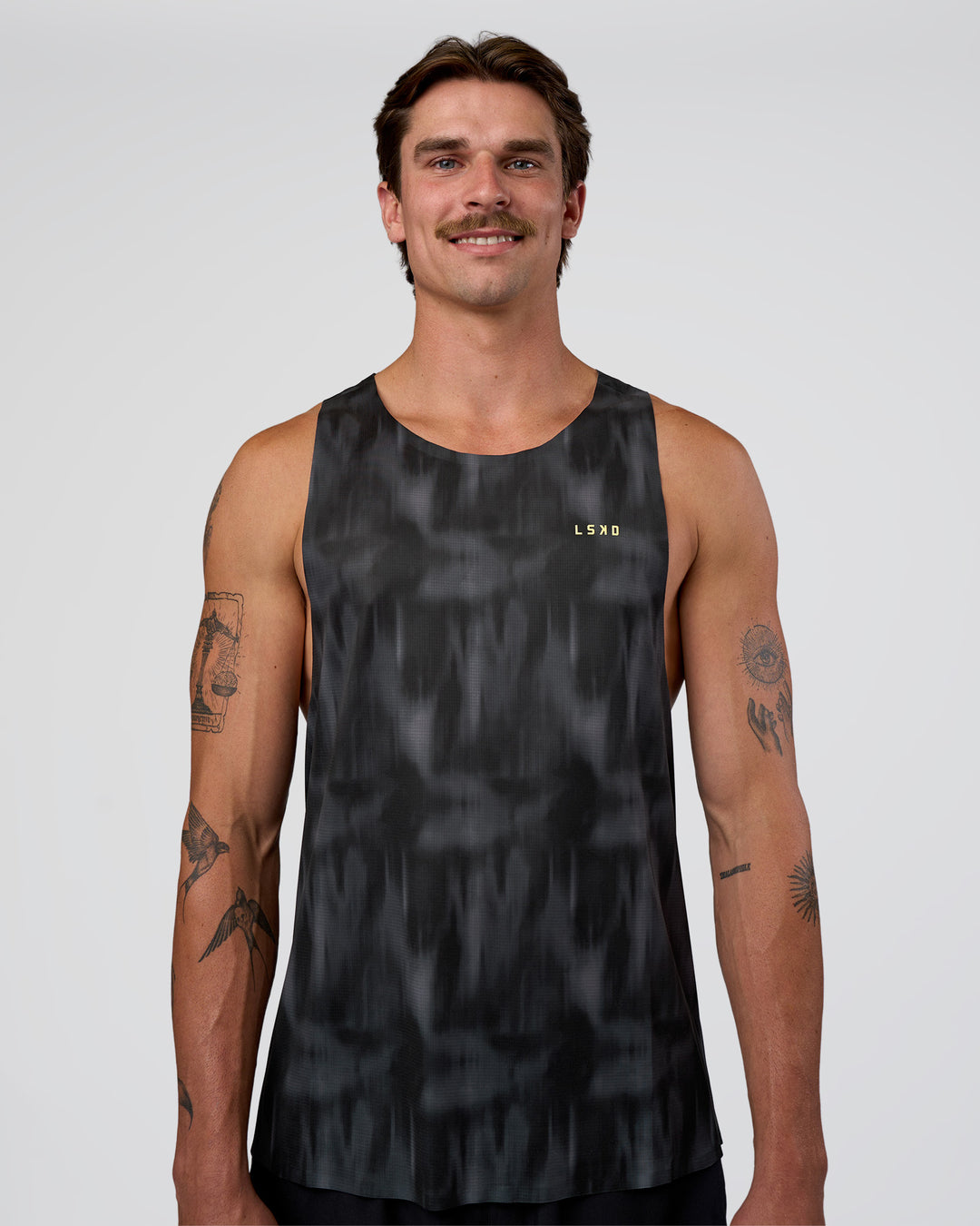 Man wearing Race Day Tank - Lunar Glow-Yellow Fizz | Model:Konnor | Size:M - view 5