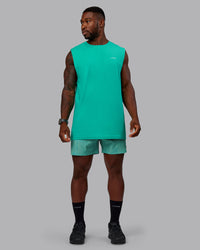Man wearing Rep 5" Performance Shorts - Topographic Blue Bird | Thumbnail Index: 4