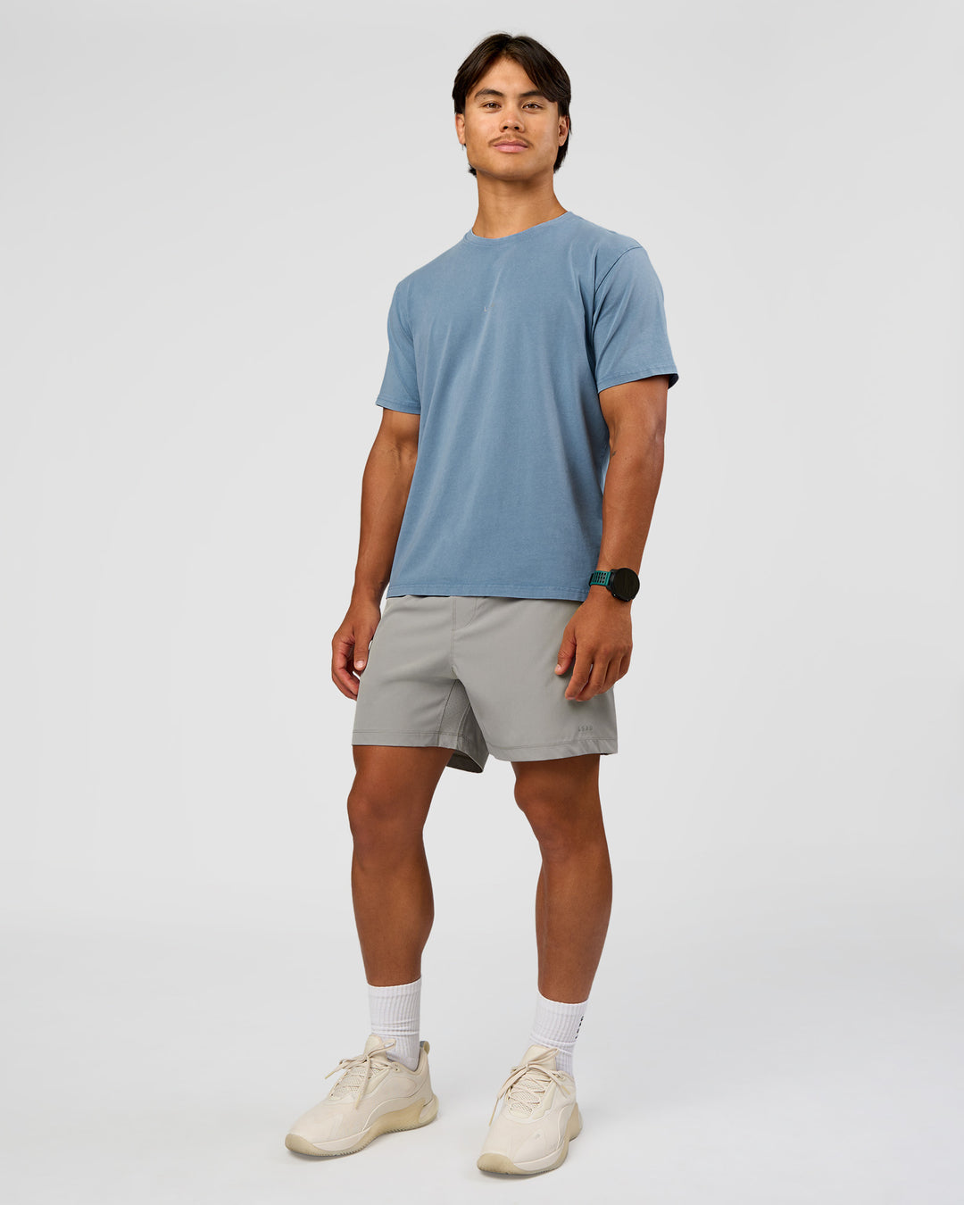 Man wearing Rep 5" Performance Short - Alloy | Model:George | Size:M - view 6