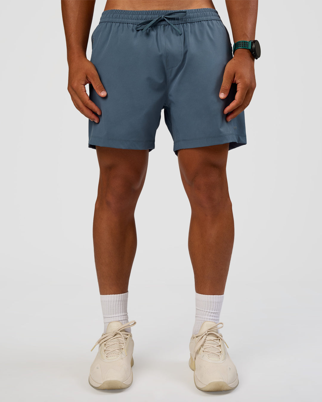 Man wearing Rep 5" Performance Short - Blue Mirage | Model:George | Size:M - view 1
