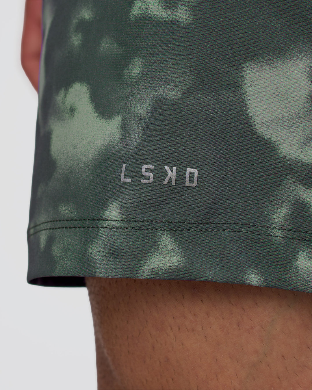 Man wearing Rep 5" Performance Short - Washed Camo Carbon | Model:Konnor | Size:M - view 5