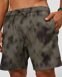 Man wearing Rep 7" Performance Short - Camo Washed Walnut Grey | Model:George | Size:M | Thumbnail Index: 3