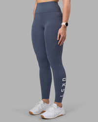 Woman wearing Rep Ultra High-Rise Full Length Legging Pockets - Night Shadow-White | Model:Amy | Size:M | Thumbnail Index: 5