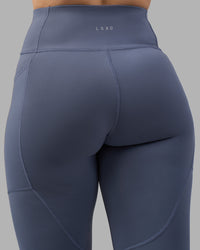 Woman wearing Rep Ultra High-Rise Full Length Legging Pockets - Night Shadow-White | Model:Amy | Size:M | Thumbnail Index: 7