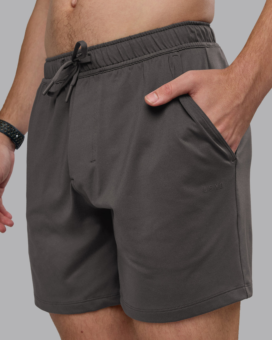 Man wearing Restore CloudFLX Short - Dark Storm | Model:Cameron | Size:M - view 2
