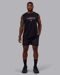 Man wearing Rover FLXCotton Tank - Black-White | Thumbnail Index: 5