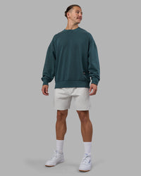 Man wearing Segmented Oversized Sweater - Abyssal | Model:Jaiden | Size:M | Thumbnail Index: 1