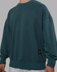 Man wearing Segmented Oversized Sweater - Abyssal | Model:Jaiden | Size:M | Thumbnail Index: 8