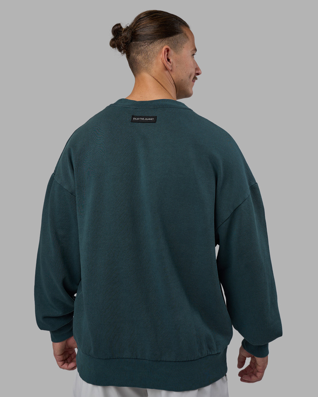Man wearing Segmented Oversized Sweater - Abyssal | Model:Jaiden | Size:M - view 7