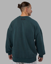 Man wearing Segmented Oversized Sweater - Abyssal | Model:Jaiden | Size:M | Thumbnail Index: 6