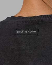 Man wearing Segmented Oversized Sweater - Black Washed | Model:Jaiden | Size:M | Thumbnail Index: 6