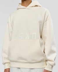 Man wearing Shadow Mode Oversized Hoodie - Off White | Model:Leandro | Size:M | Thumbnail Index: 10