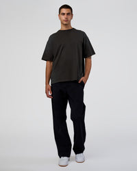 Man wearing Spray Heavyweight Unisex Oversized Tee - Charcoal Washed | Model:Zoran | Size:M | Thumbnail Index: 6