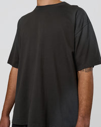 Man wearing Spray Heavyweight Unisex Oversized Tee - Charcoal Washed | Model:Zoran | Size:M | Thumbnail Index: 8