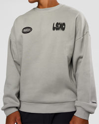 Man wearing Static Grit Boxy Crew - Alloy-Black | Model:Malebo | Size:M | Thumbnail Index: 10