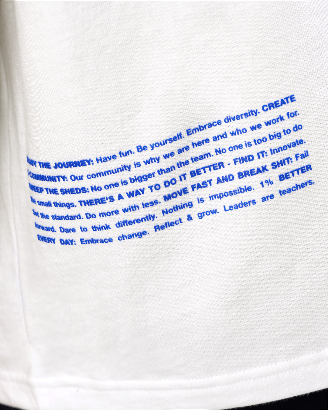 Man wearing Static Grit Heavyweight Oversized Tee - White-Electric Indigo | Model:Malebo | Size:M - view 6