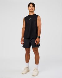 Man wearing Static Grit Lift 6" Short - Black-Alloy | Model:George | Size:M | Thumbnail Index: 9
