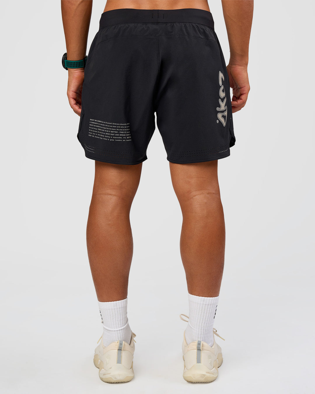 Man wearing Static Grit Lift 6" Short - Black-Alloy | Model:George | Size:M - view 4