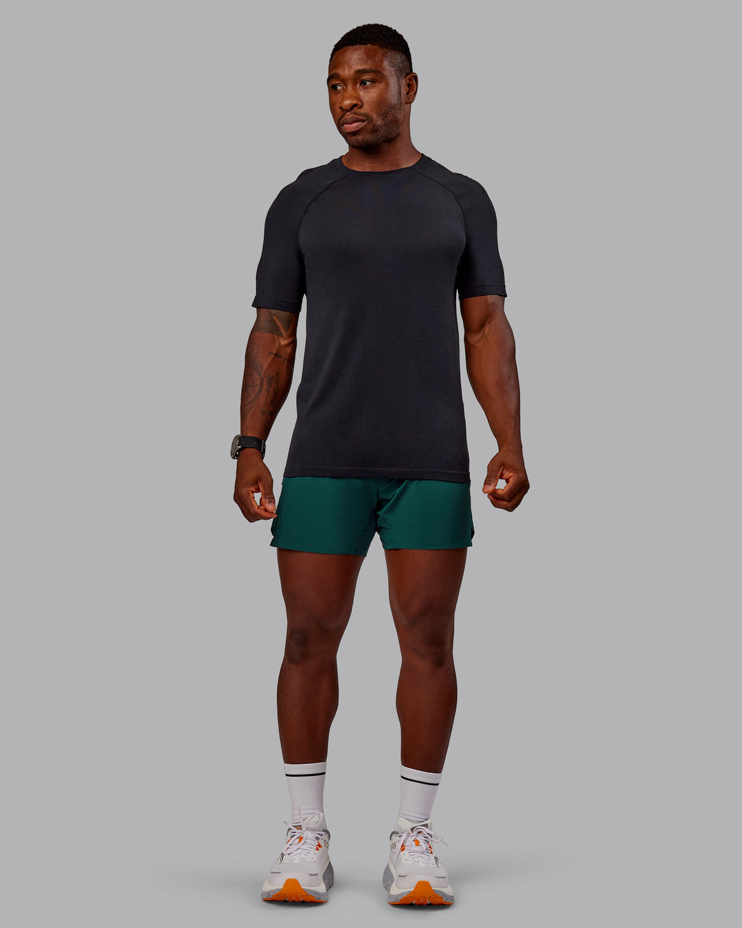 Man wearing UltraAir 5" Lined Performance Short in Dark Moss | Size:M - view 2