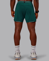 Man wearing UltraAir 5" Lined Performance Short in Dark Moss | Size:M | Thumbnail Index: 2