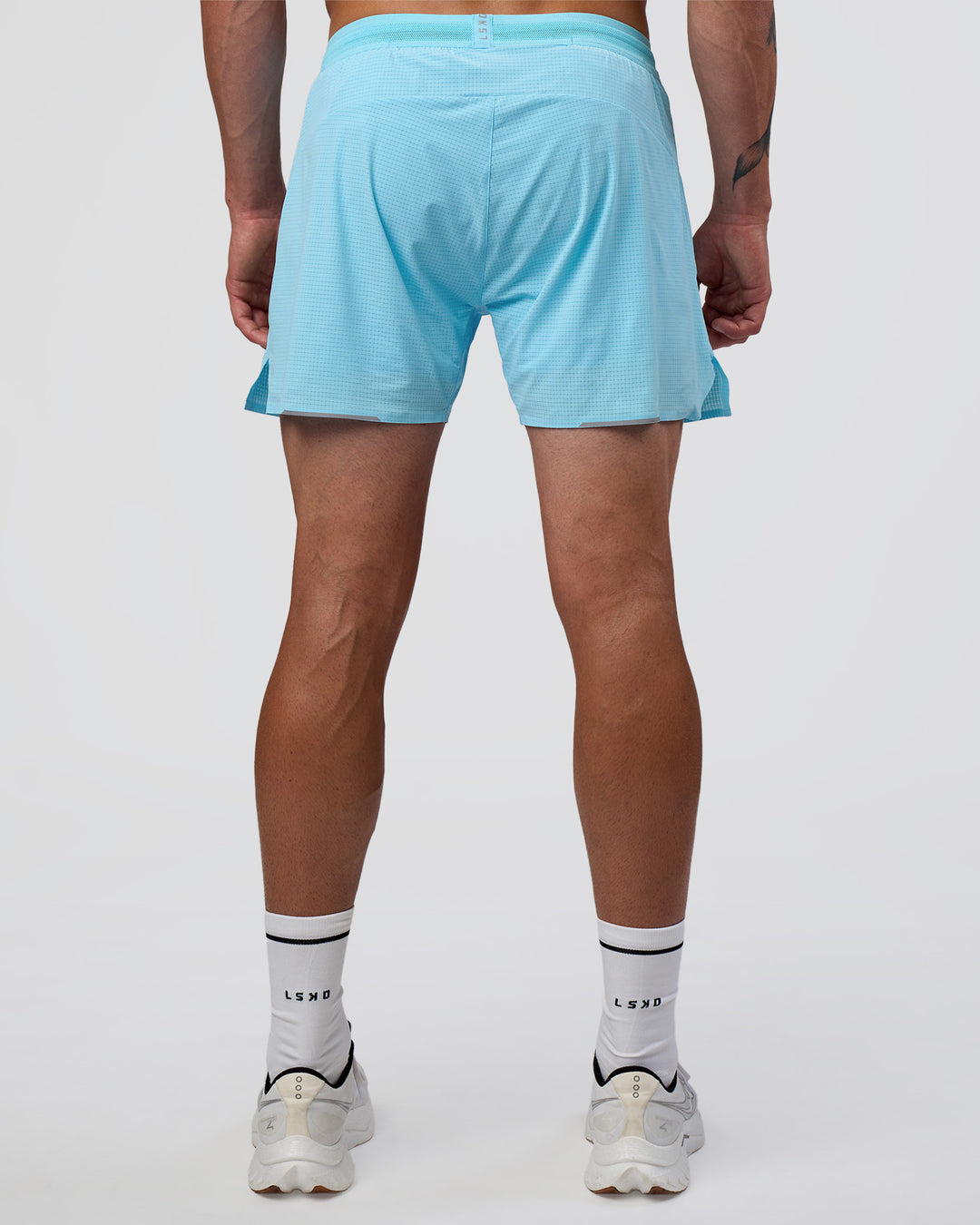 Man wearing UltraAir 5" Lined Performance Short - Baltic Sea | Model:Konnor | Size:M - view 4
