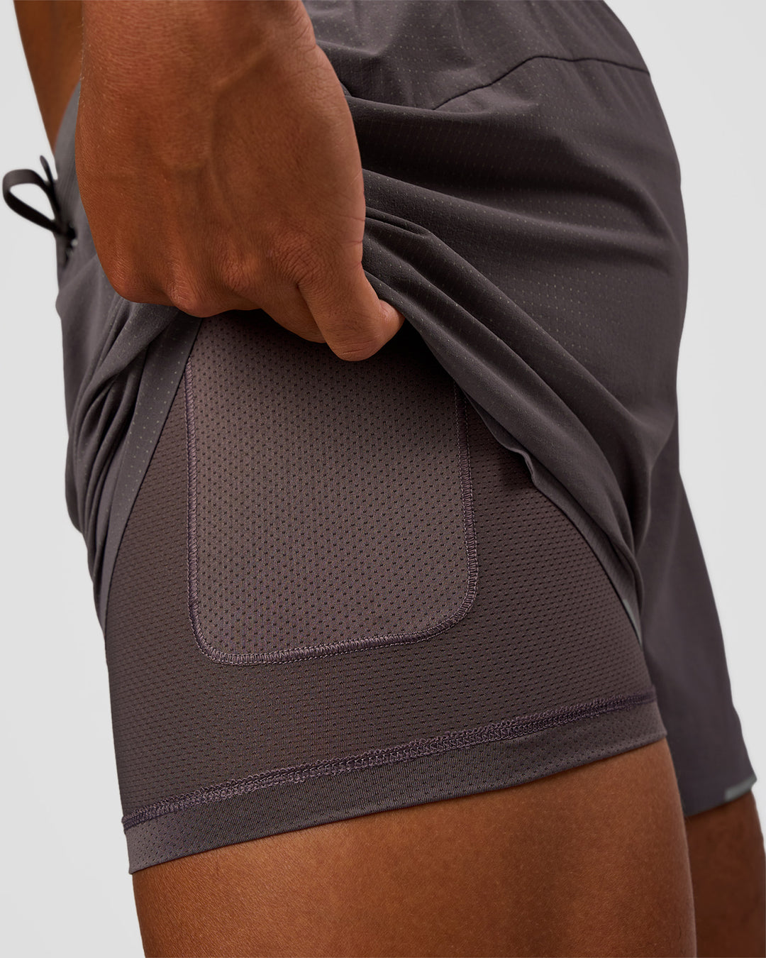 Man wearing UltraAir 5" Lined Performance Short - Duskstone | Model:Malebo | Size:M - view 9