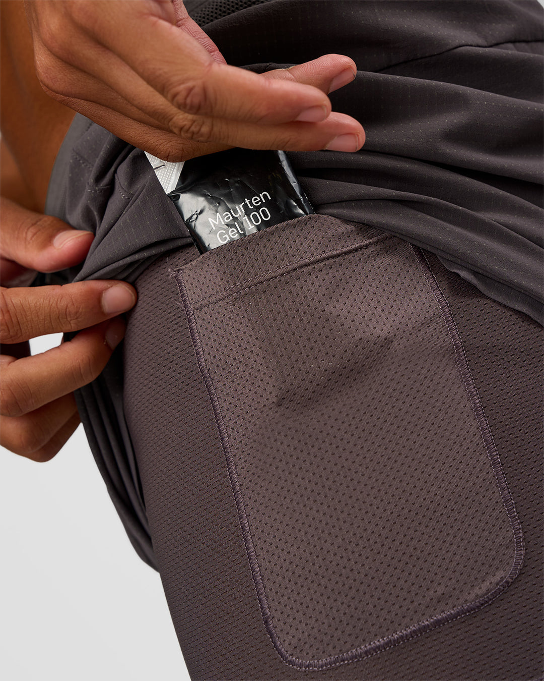 Man wearing UltraAir 5" Lined Performance Short - Duskstone | Model:Malebo | Size:M - view 2