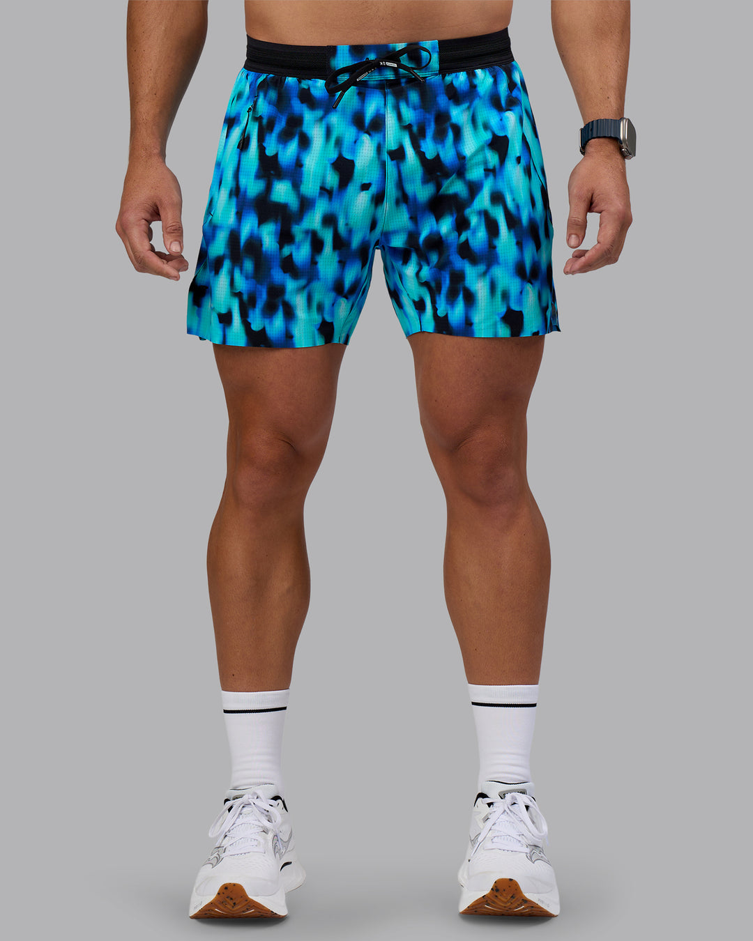 Man wearing UltraAir 5" Lined Performance Short - Luminous | Model:Jaiden | Size:M - view 1