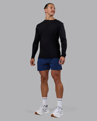 Man wearing UltraAir 5" Lined Performance Short - Midnight Blue | Model:Jaiden | Size:M | Thumbnail Index: 1